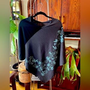 Merino wool poncho by Jill Main